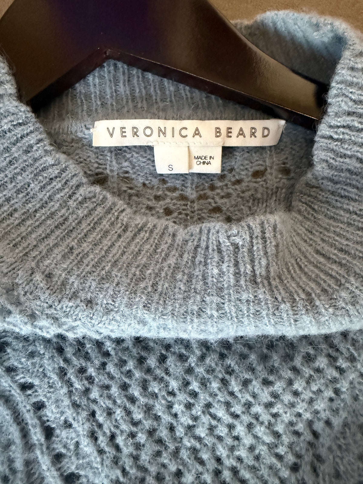 Veronica Beard Makani Pointelle-Knit Sweater – Blue