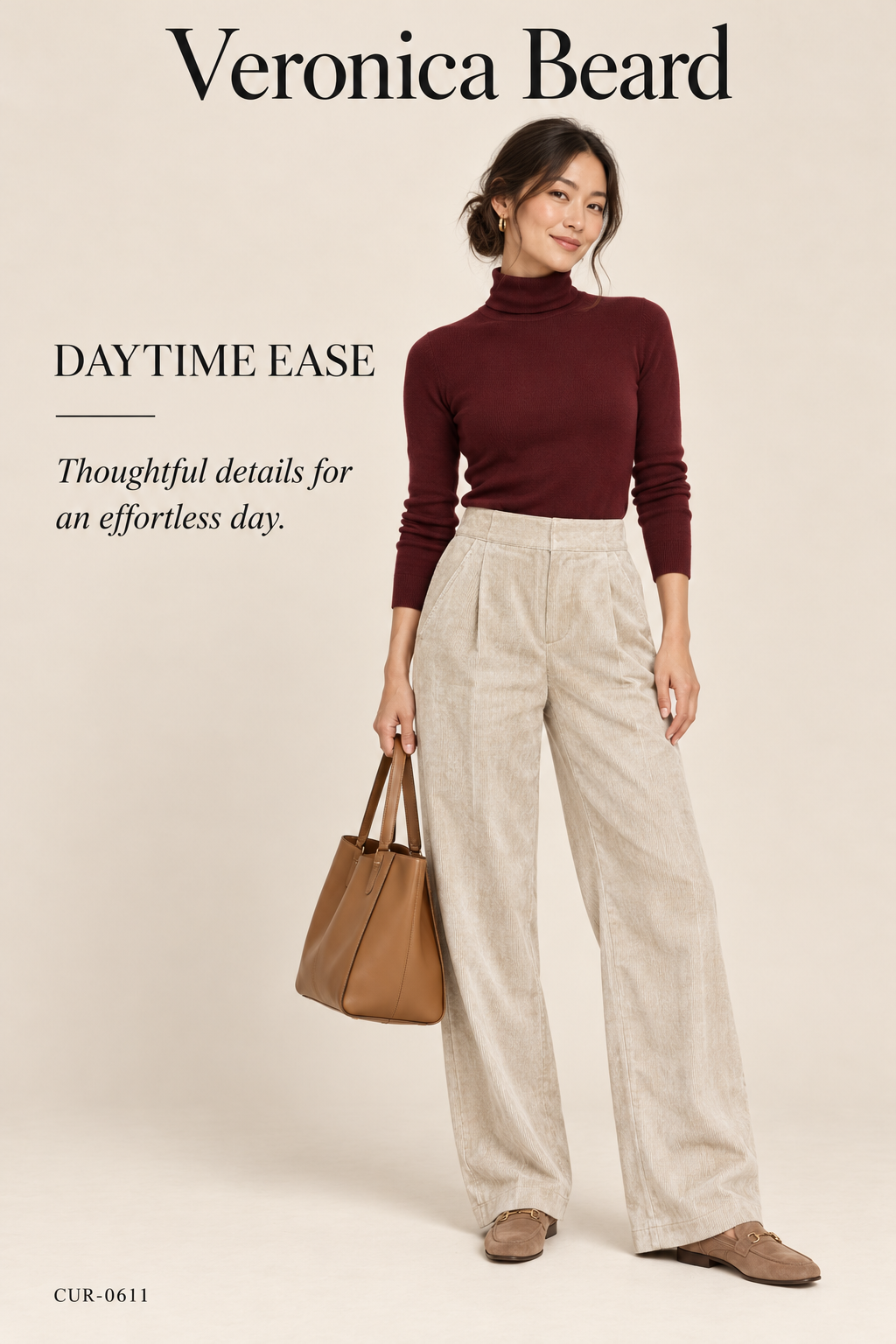Veronica Beard Grigore Corduroy Wide-Leg Pant – Heathered Sand