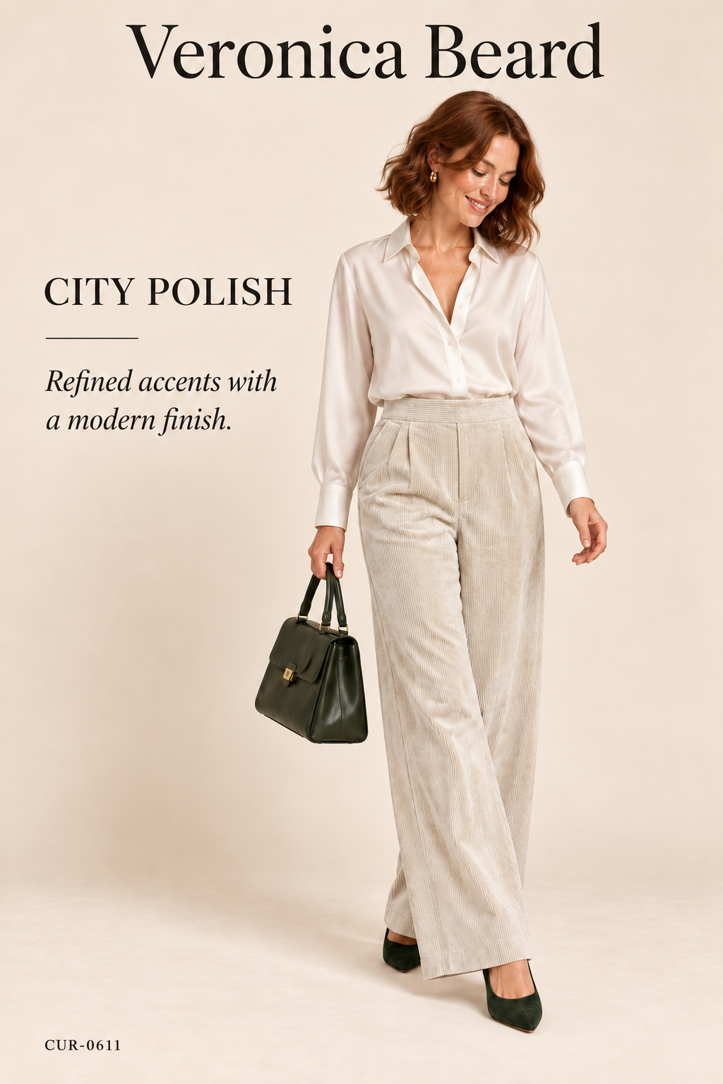 Veronica Beard Grigore Corduroy Wide-Leg Pant – Heathered Sand