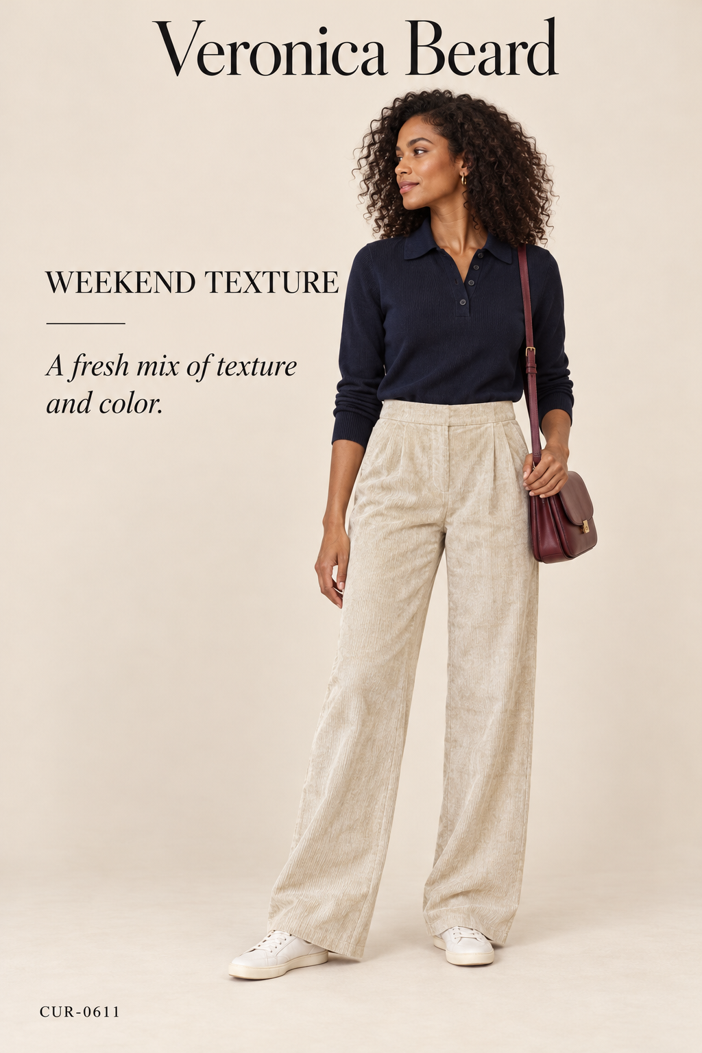 Veronica Beard Grigore Corduroy Wide-Leg Pant – Heathered Sand