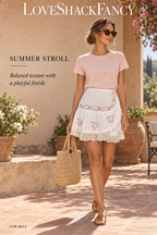 LoveShackFancy Rhodes Skirt – Antique White