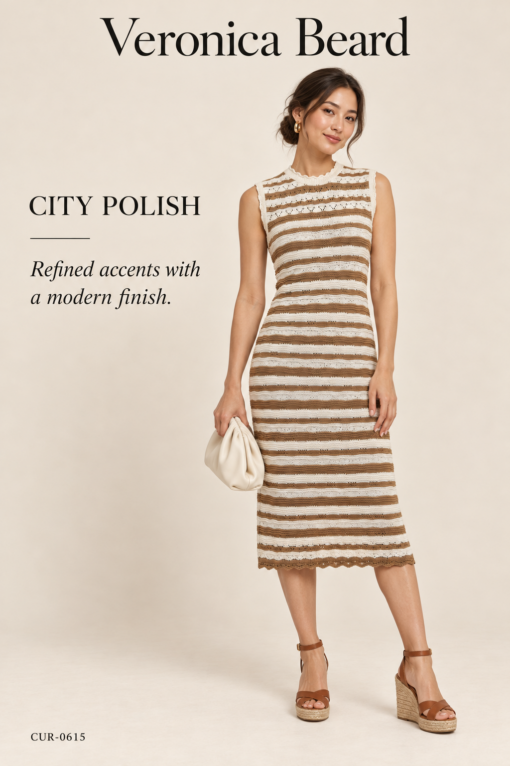 Veronica Beard Templeton Crochet Knit Dress – Desert Khaki