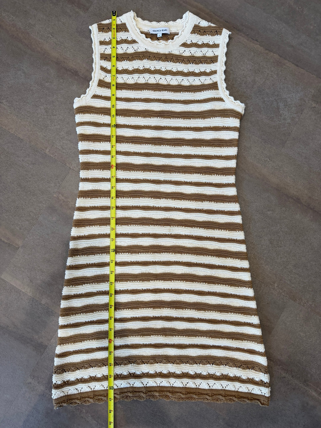 Veronica Beard Templeton Crochet Knit Dress – Desert Khaki