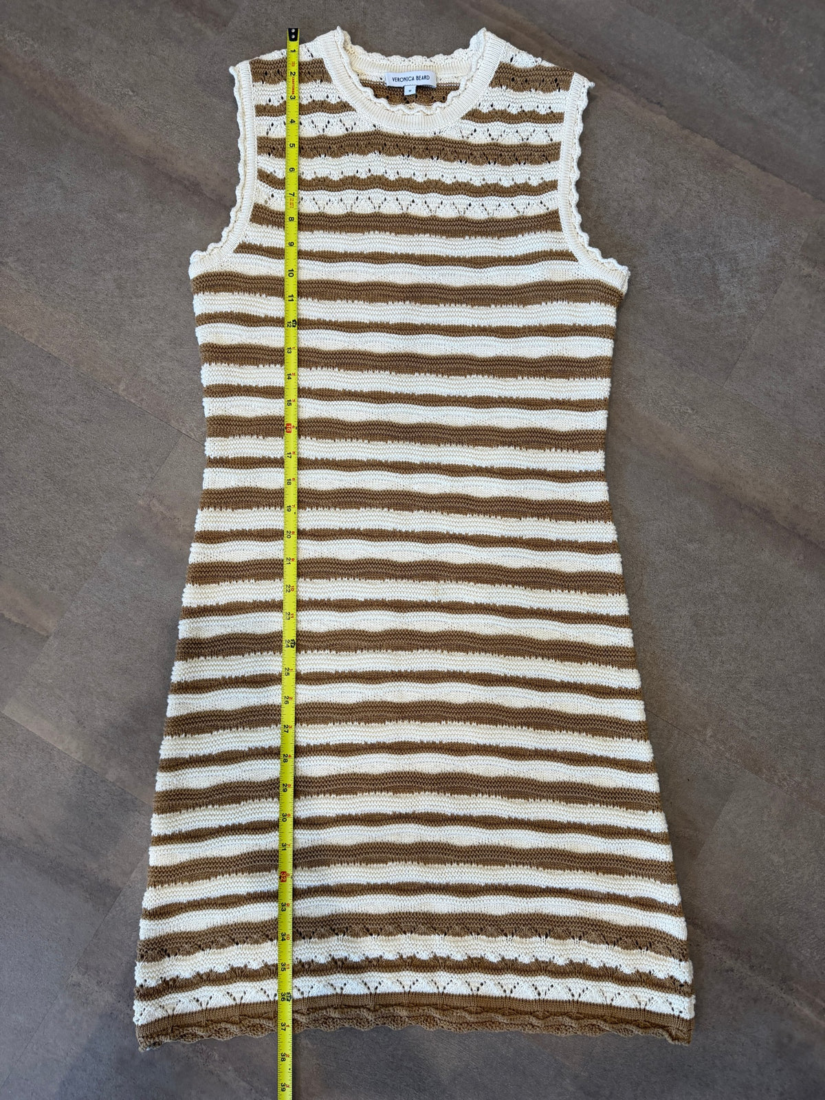 Veronica Beard Templeton Crochet Knit Dress – Desert Khaki