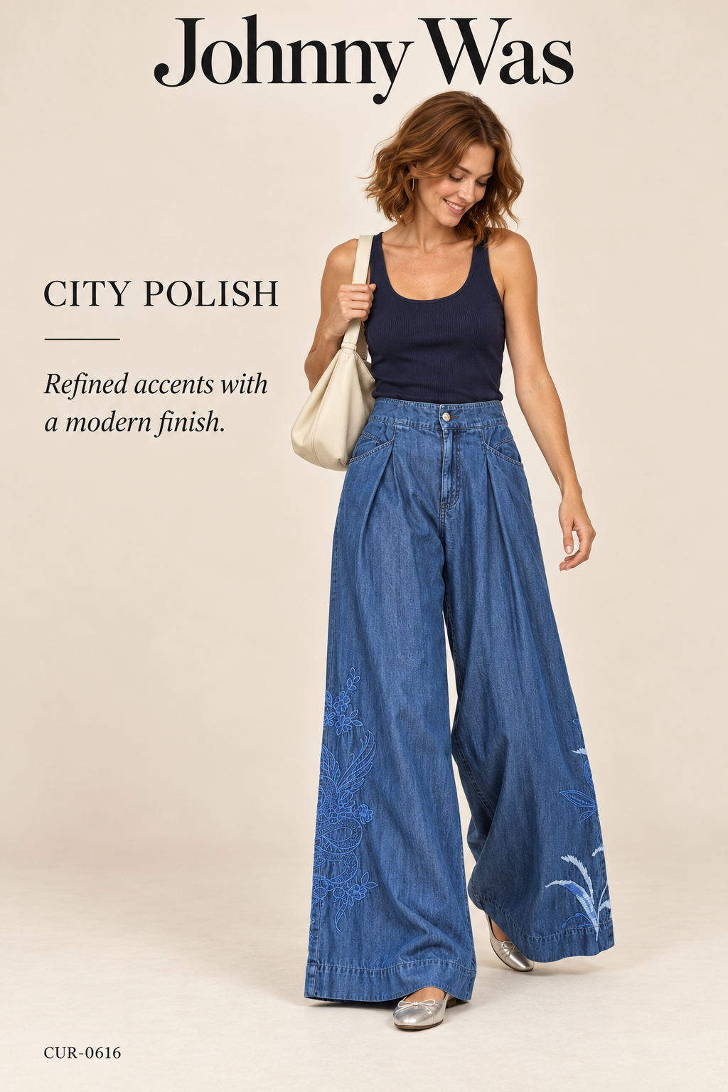 Johnny Was Myra Wide Leg Pleat Pant – Blue Floral