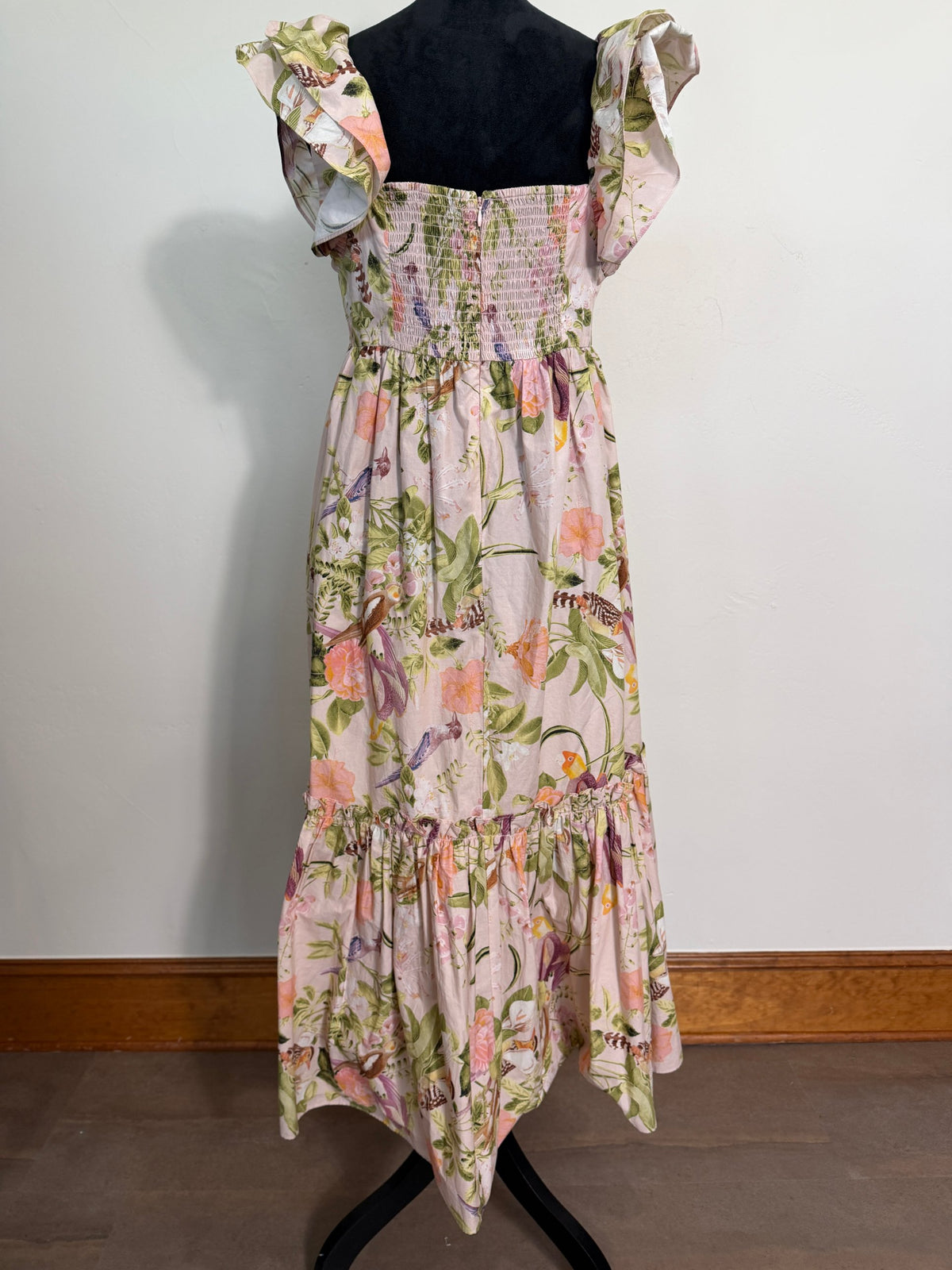Cara Cara Darby Smocked Cotton-Poplin Midi Dress – Pink Floral