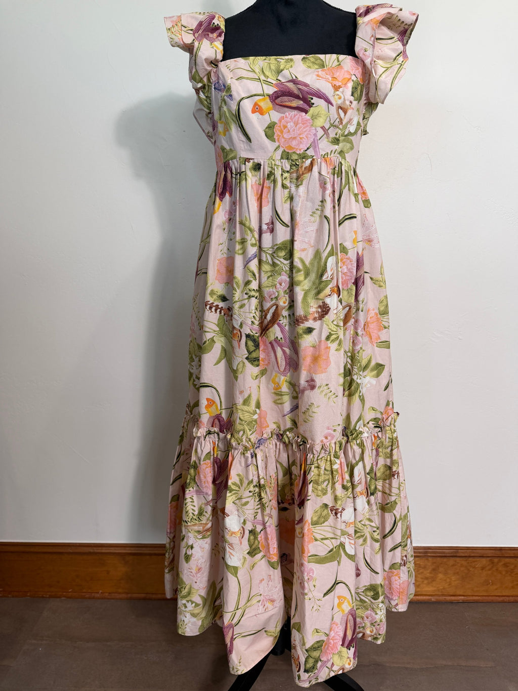 Cara Cara Darby Smocked Cotton-Poplin Midi Dress – Pink Floral