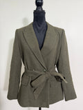 L'AGENCE Jordana Bouclé Wrap Belted Blazer – Army Olive