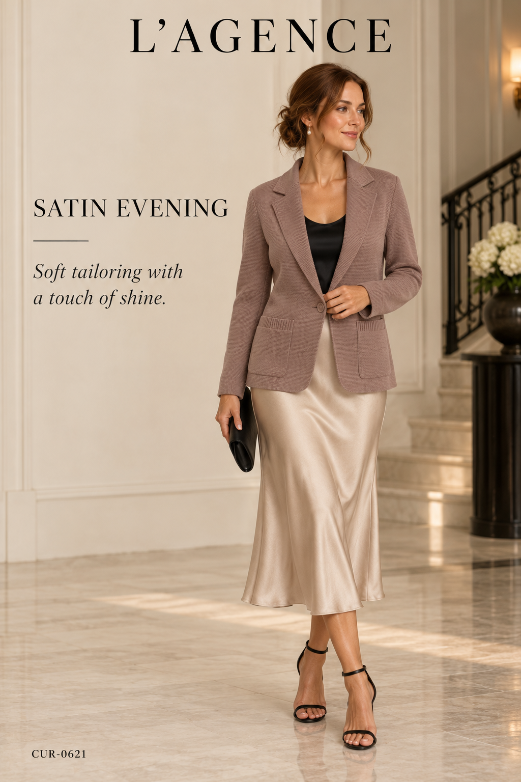 L'AGENCE Lacey Knit Blazer – Dark Taupe