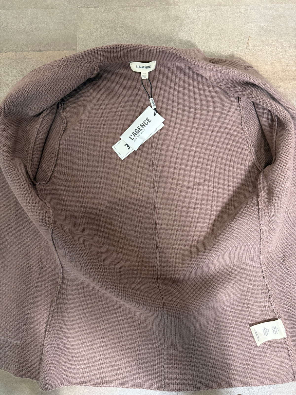 L'AGENCE Lacey Knit Blazer – Dark Taupe