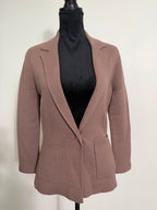 L'AGENCE Lacey Knit Blazer – Dark Taupe