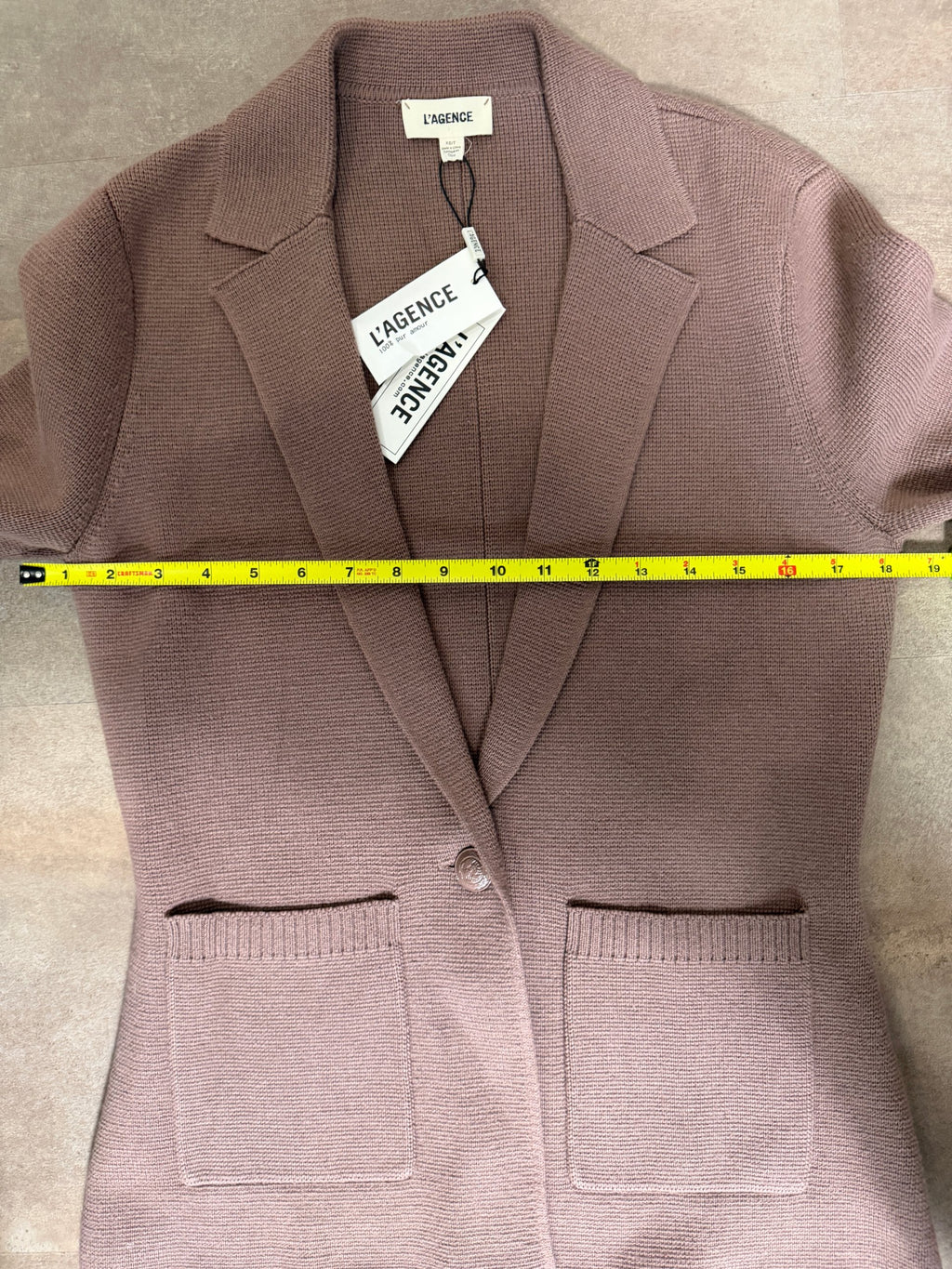 L'AGENCE Lacey Knit Blazer – Dark Taupe