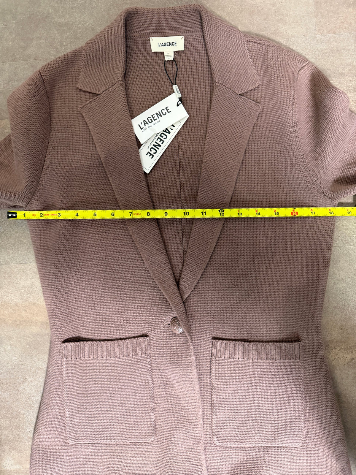 L'AGENCE Lacey Knit Blazer – Dark Taupe