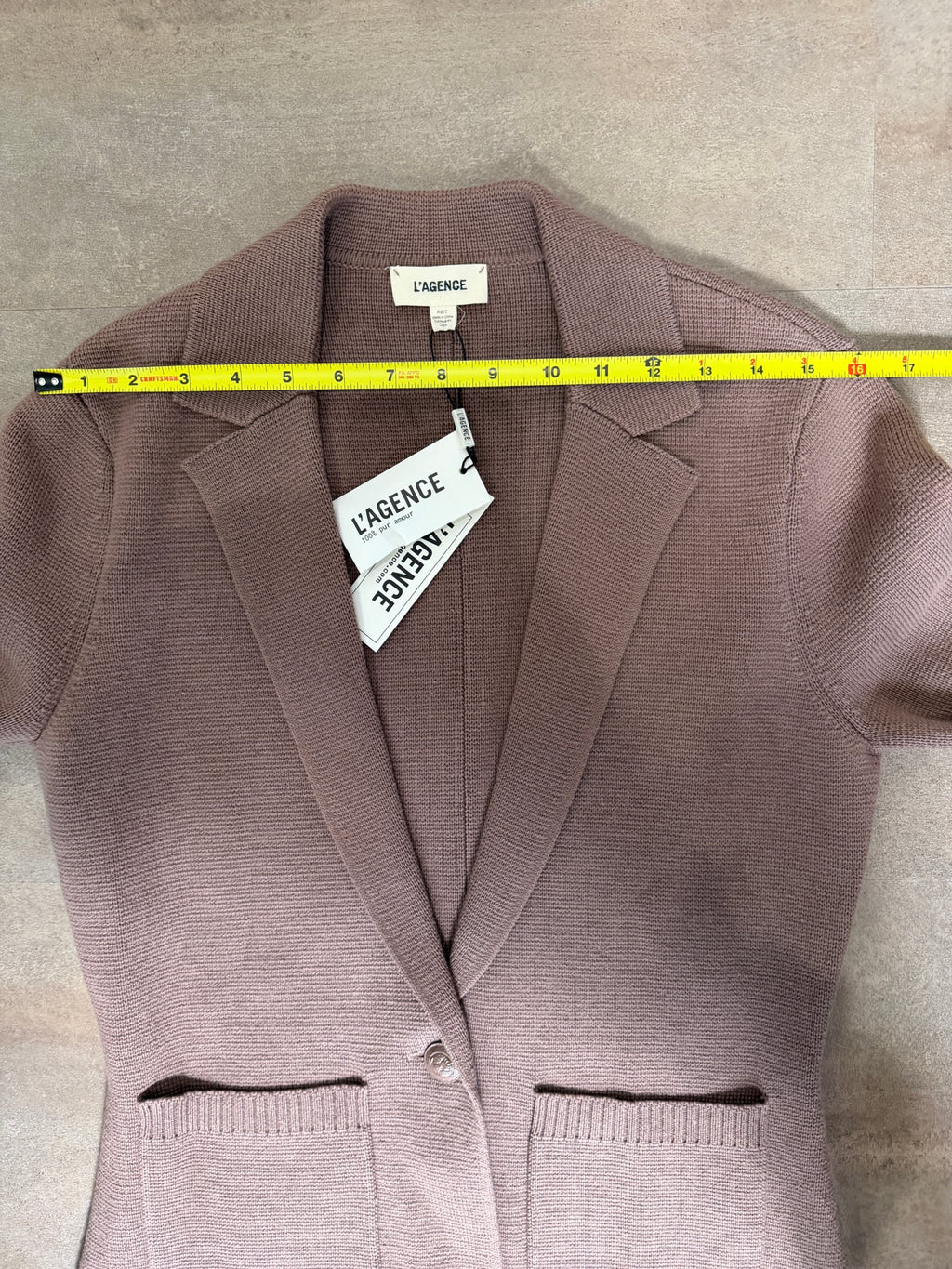 L'AGENCE Lacey Knit Blazer – Dark Taupe