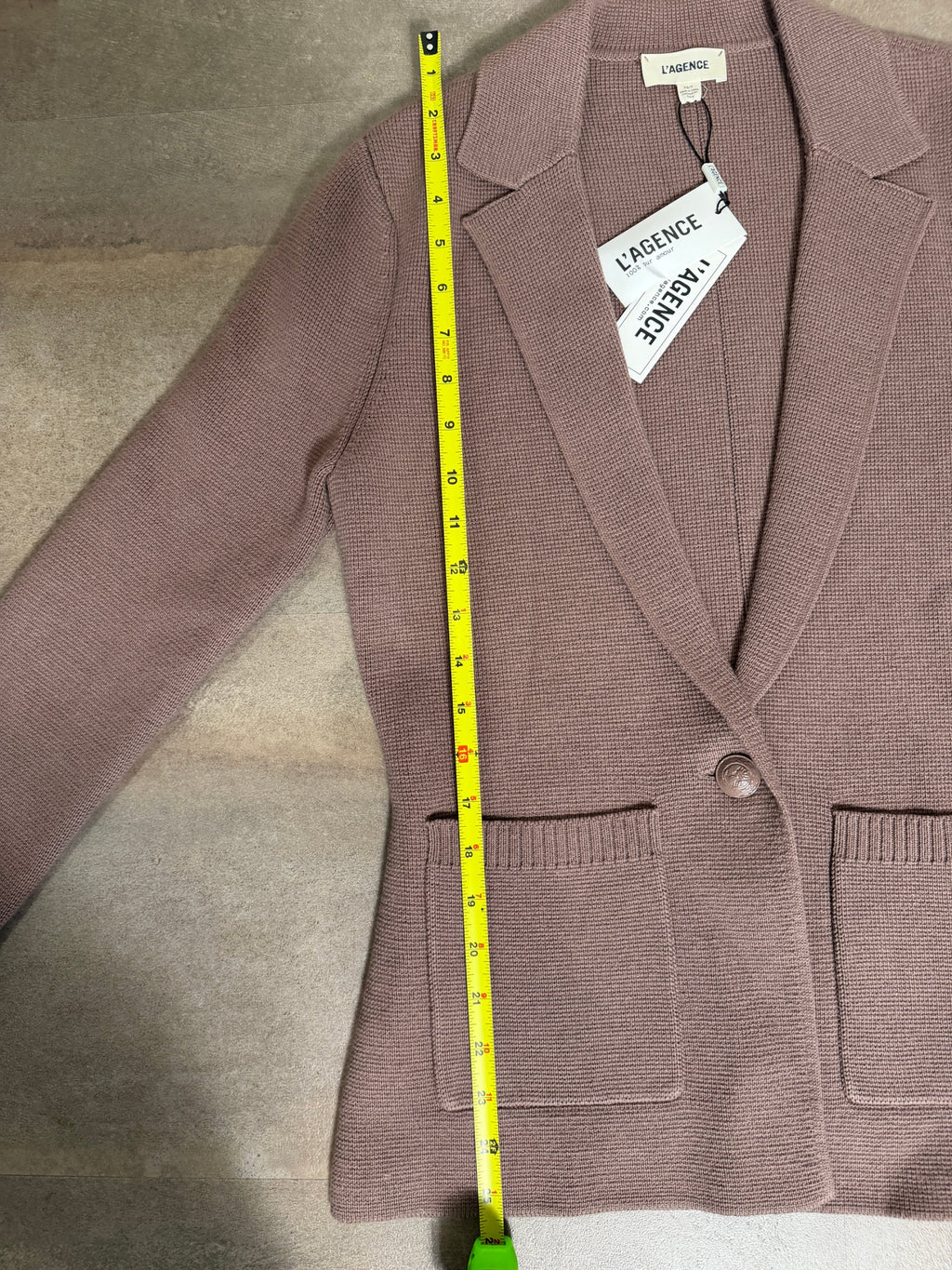 L'AGENCE Lacey Knit Blazer – Dark Taupe