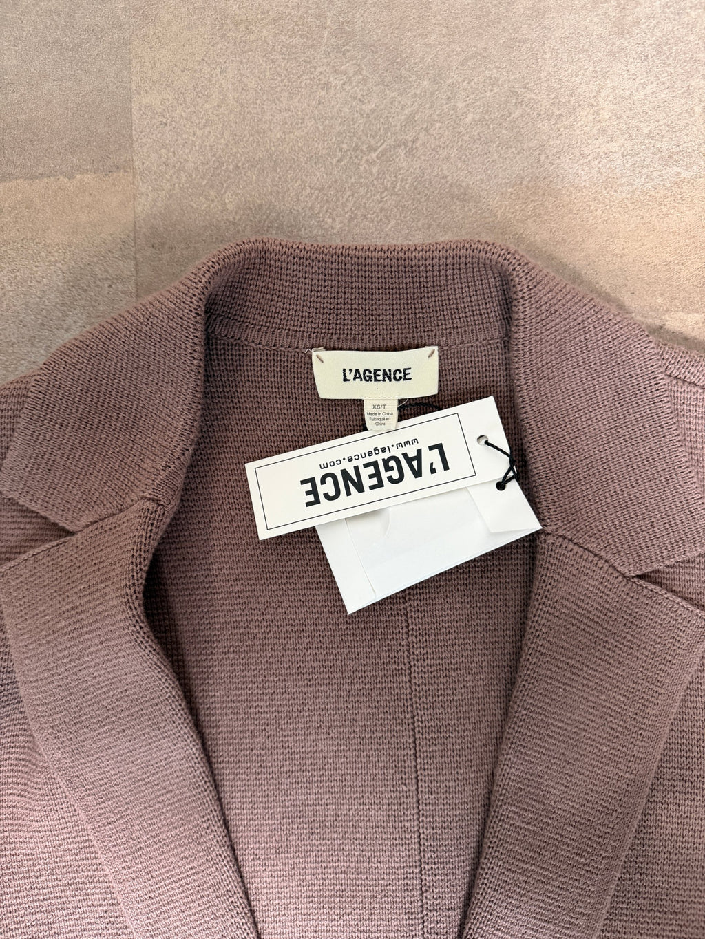 L'AGENCE Lacey Knit Blazer – Dark Taupe