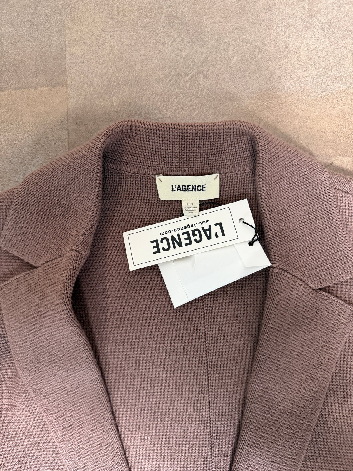 L'AGENCE Lacey Knit Blazer – Dark Taupe