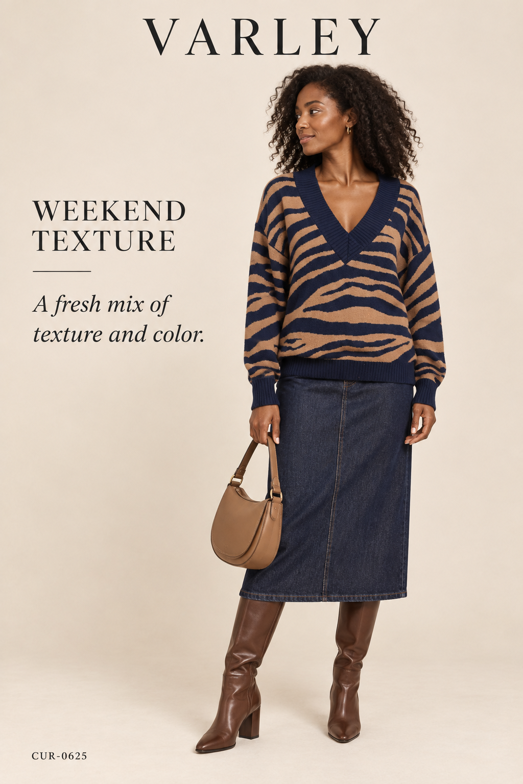 Varley Calvert Oversized V-Neck Sweater – Bracken