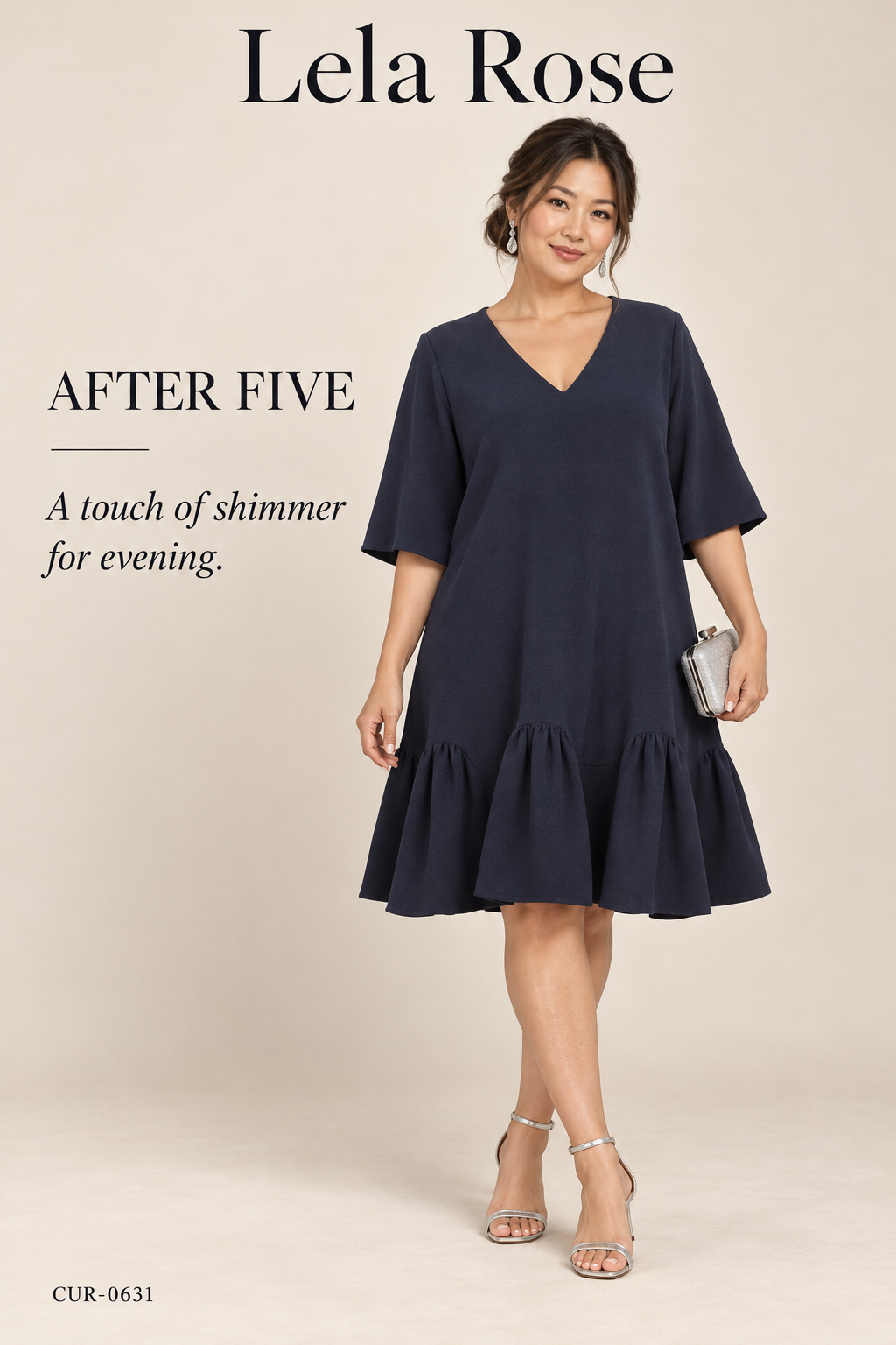 Lela Rose Flounce Hem Tunic Dress