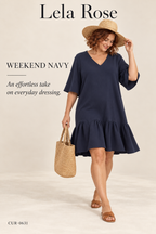 Lela Rose Flounce Hem Tunic Dress