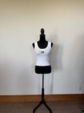 Daily Drills Logo Ribbed Tank - White - front