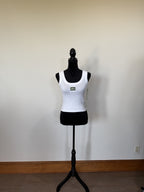 Daily Drills Logo Ribbed Tank - White - front