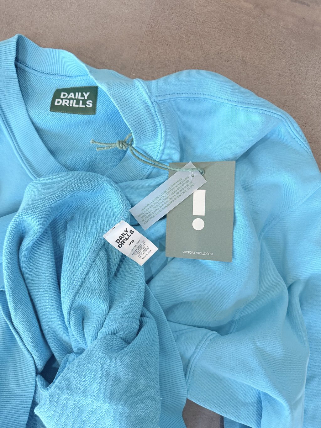 Daily Drills Oversized Tuck Crew - Balboa - care label