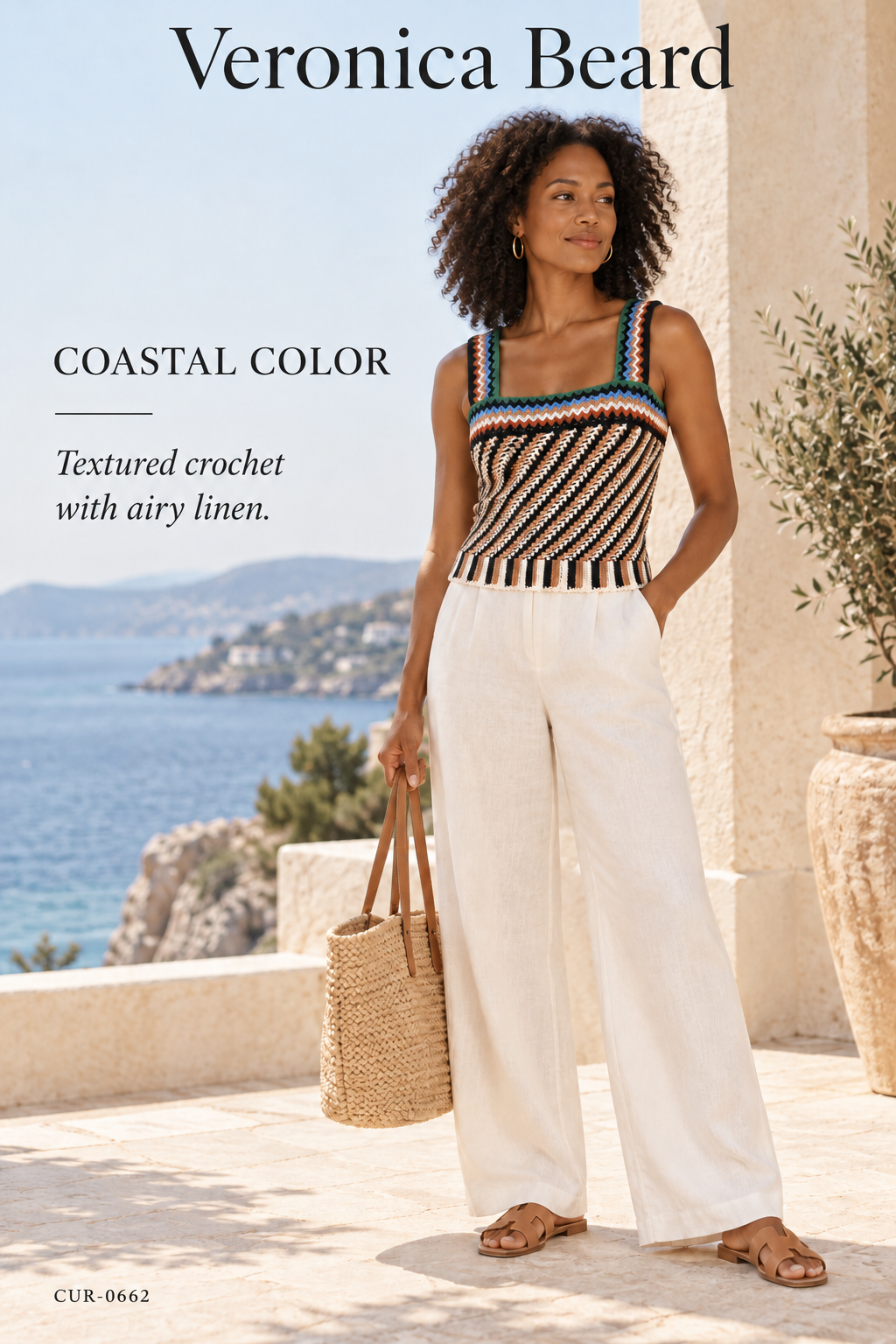 Veronica Beard Livina Crochet Tank – Multi Stripe