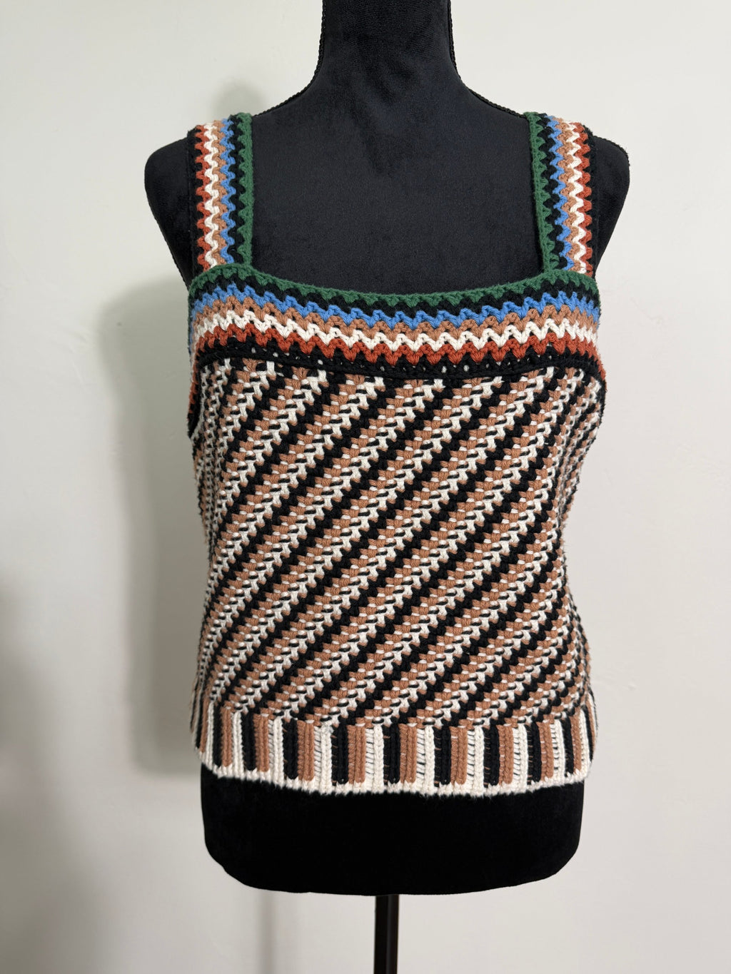 Veronica Beard Livina Crochet Tank – Multi Stripe