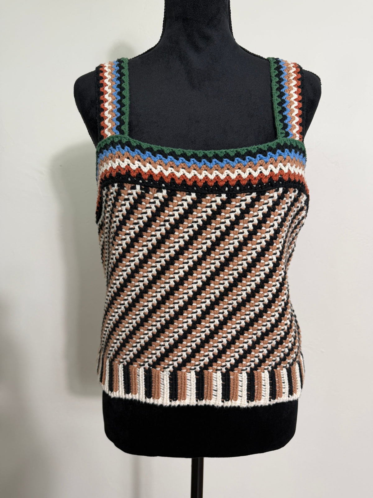 Veronica Beard Livina Crochet Tank – Multi Stripe