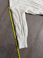 L'AGENCE Storm Boxy Crop Cable Pullover – Ivory/Gold
