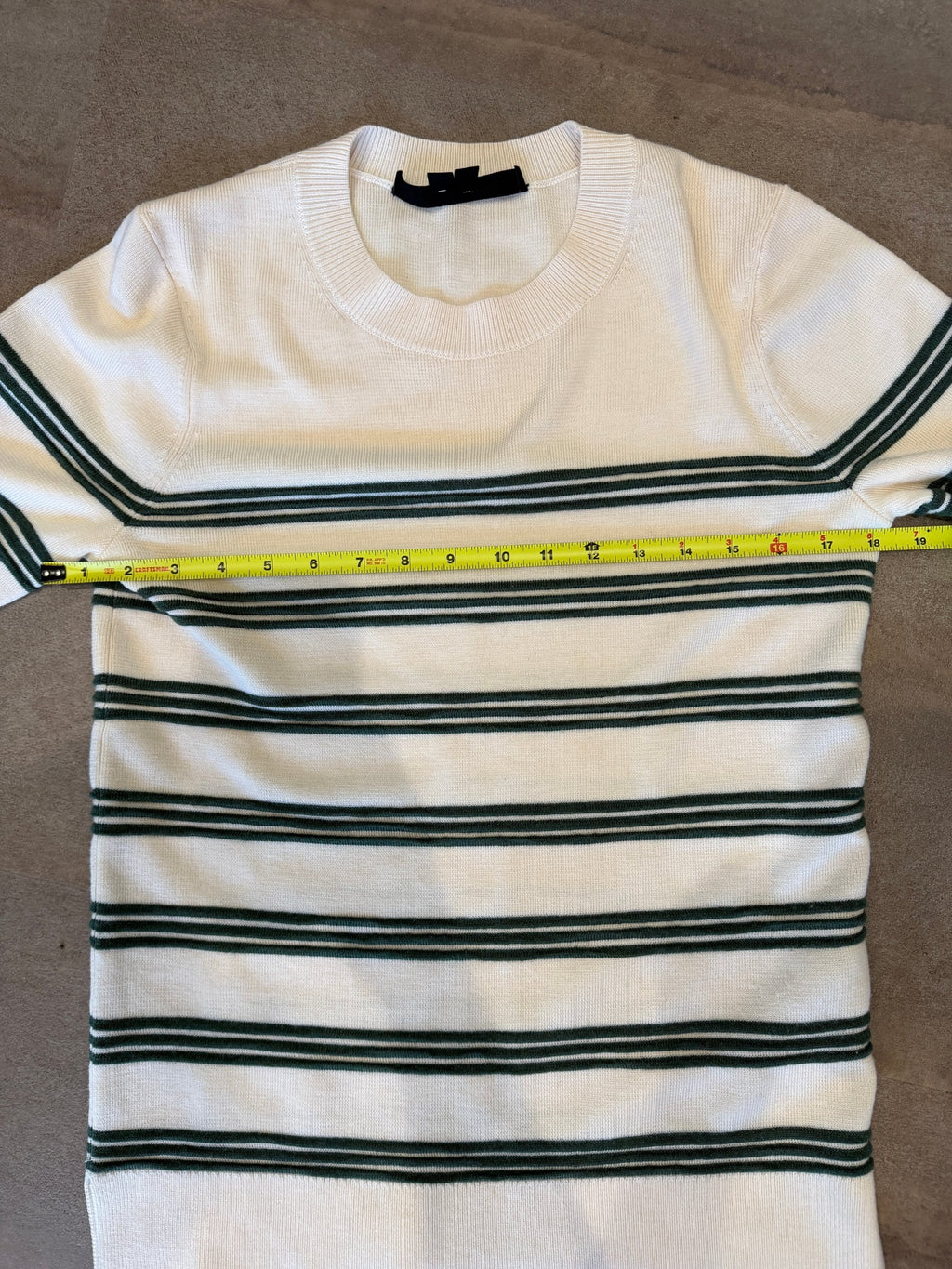Veronica Beard Merino Wool Striped Crewneck – Cream/Green