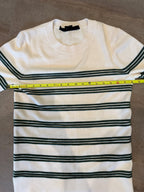 Veronica Beard Merino Wool Striped Crewneck – Cream/Green