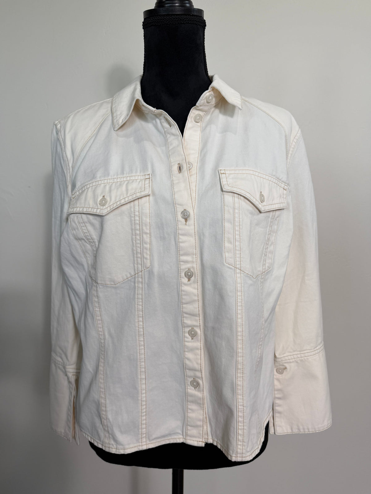 Veronica Beard Tivi Shirt – Ecru