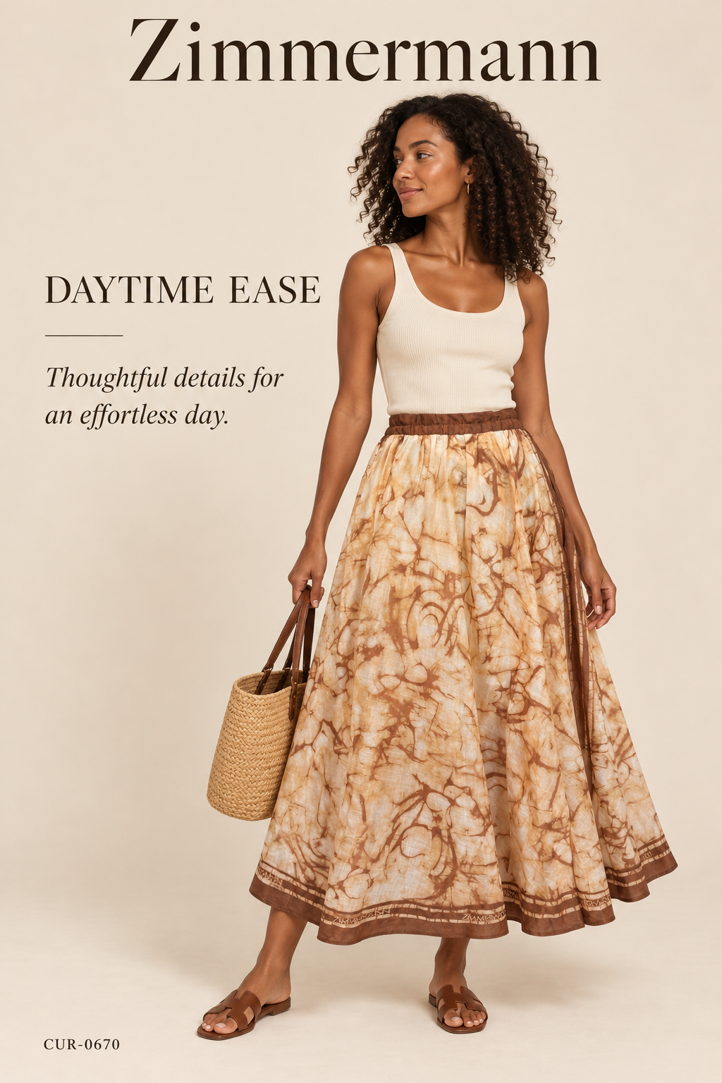 Zimmermann Indra Midi Skirt – Chocolate Tie Dye
