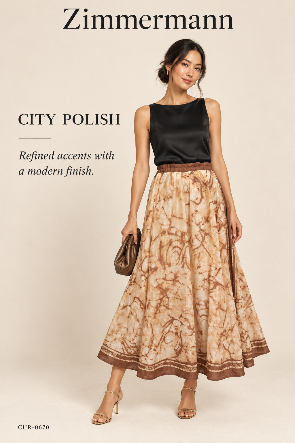 Zimmermann Indra Midi Skirt – Chocolate Tie Dye