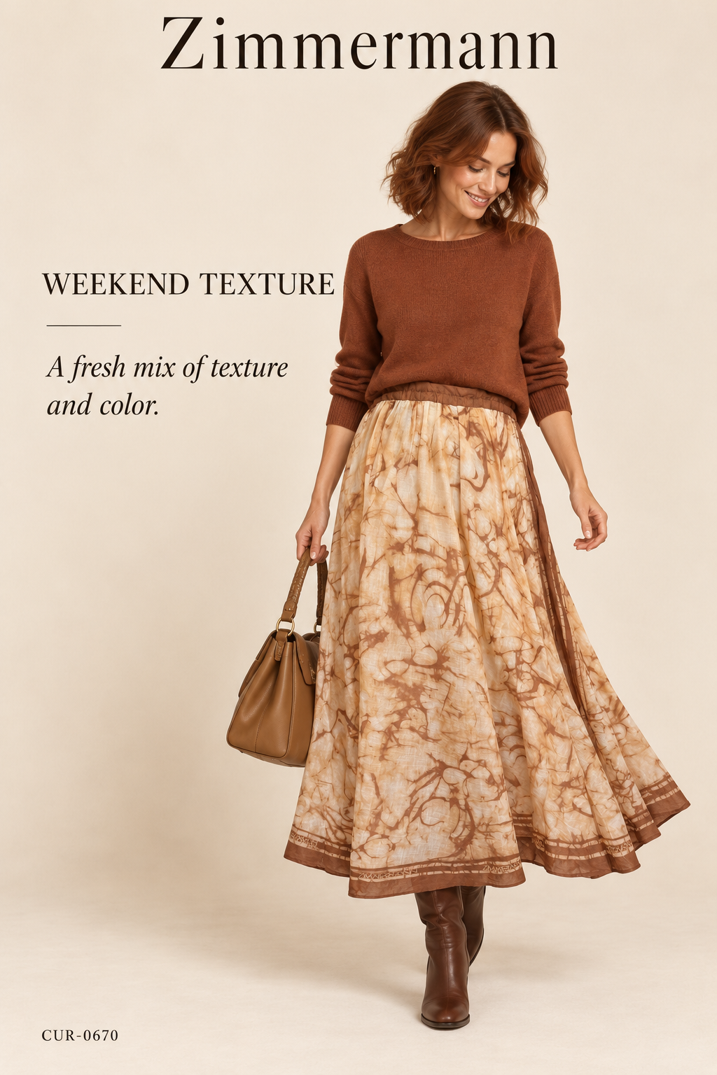 Zimmermann Indra Midi Skirt – Chocolate Tie Dye
