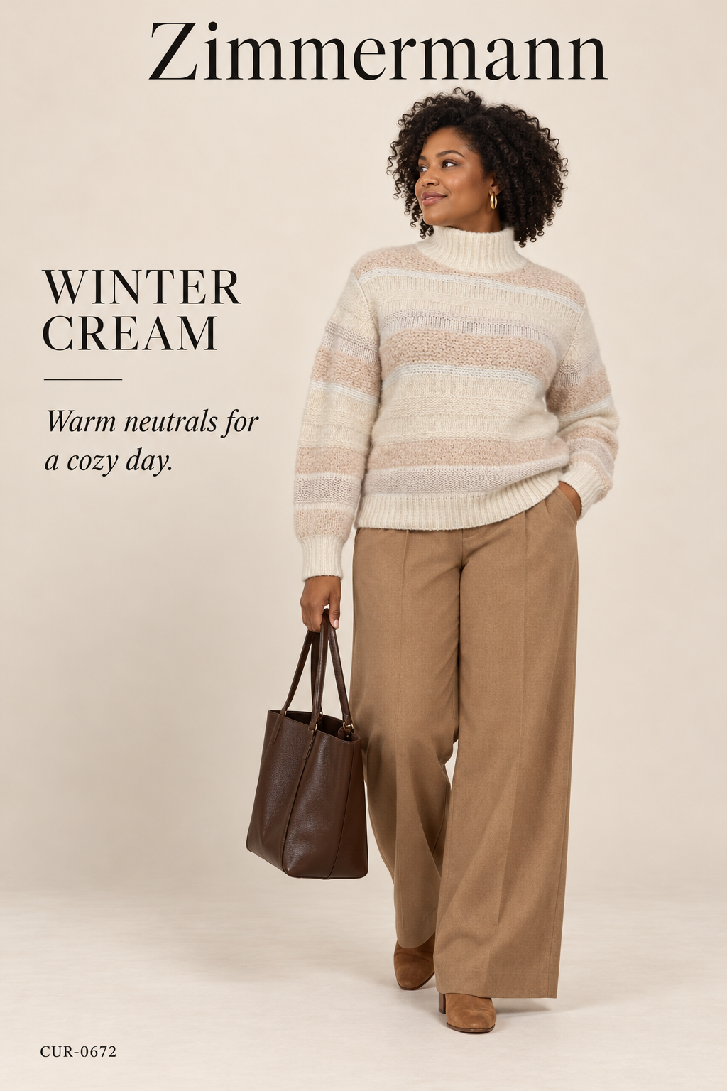Zimmermann Lyrical Turtleneck Sweater – Cream Stripe