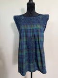 Mi Golondrina Handcrafted Plaid Blouse – Green / Navy