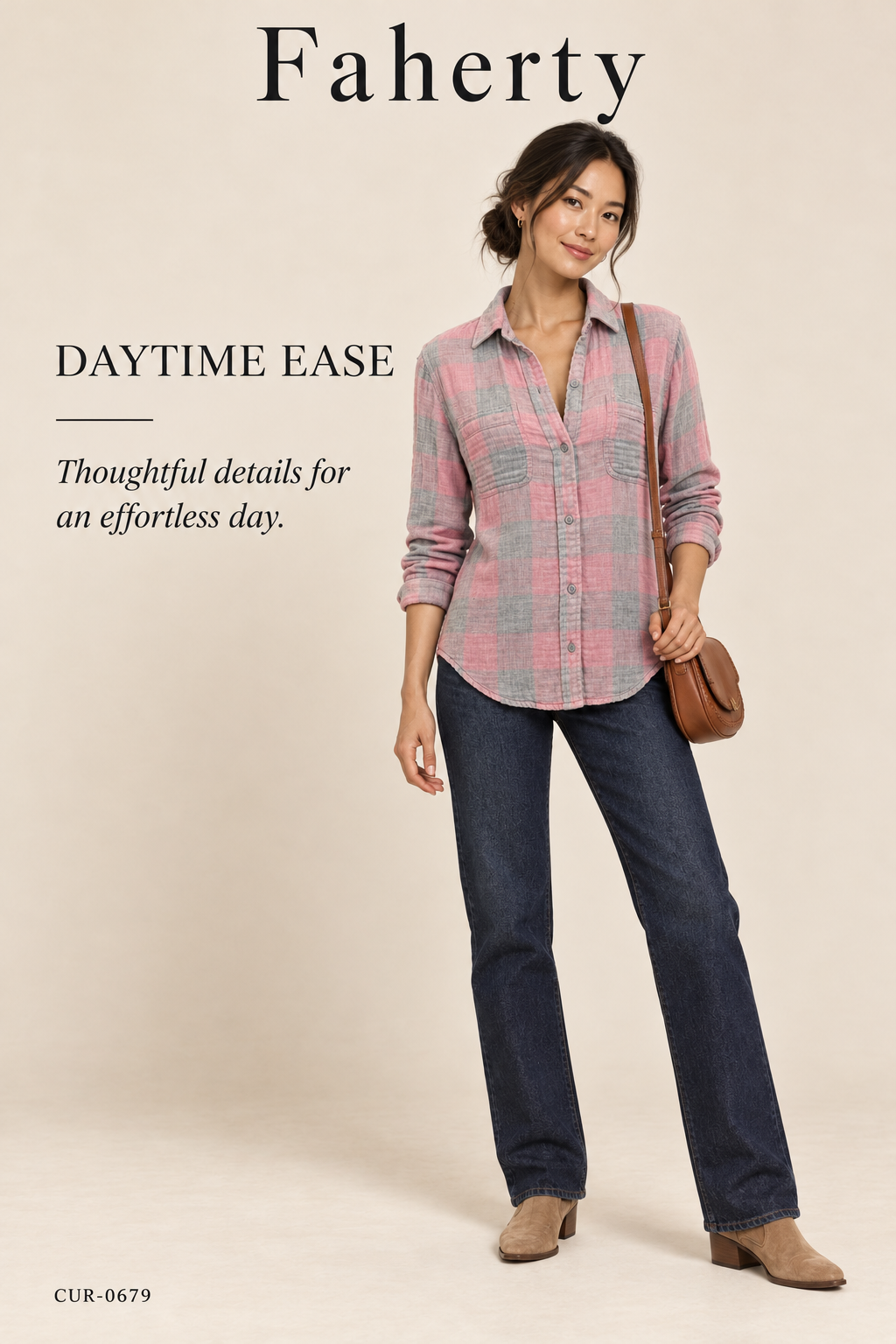 Faherty Button-Down Shirt – Pink / Grey
