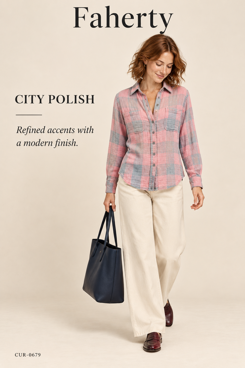 Faherty Button-Down Shirt – Pink / Grey