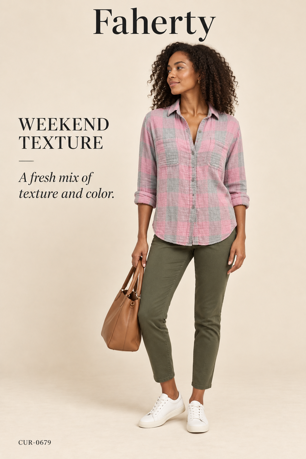 Faherty Button-Down Shirt – Pink / Grey