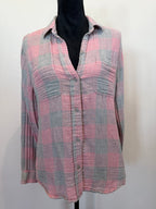 Faherty Button-Down Shirt – Pink / Grey