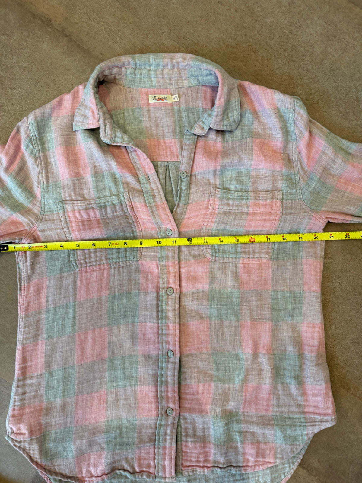 Faherty Button-Down Shirt – Pink / Grey