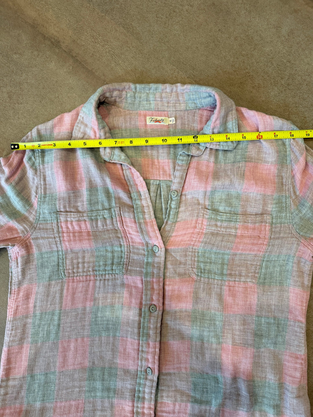 Faherty Button-Down Shirt – Pink / Grey