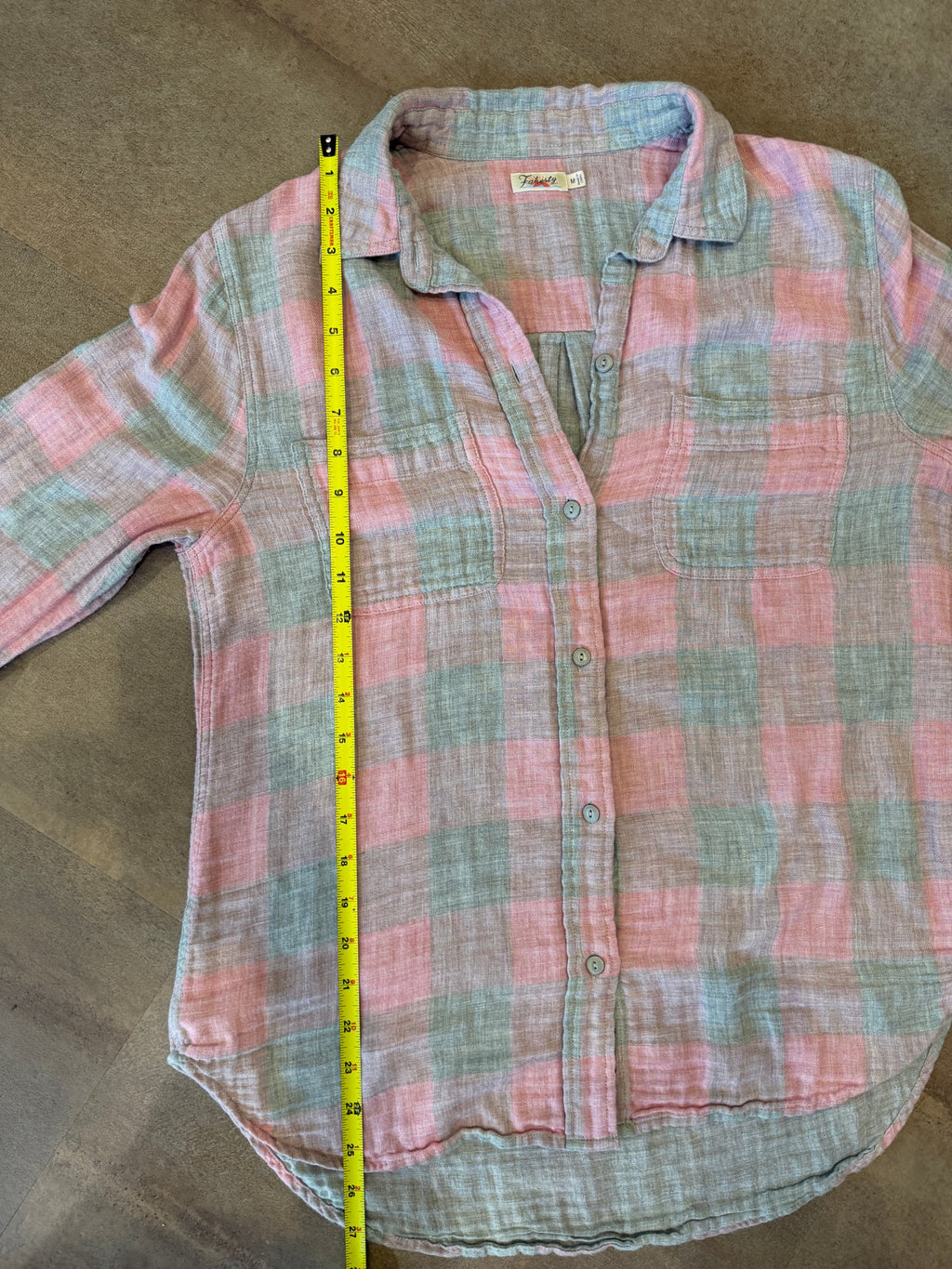 Faherty Button-Down Shirt – Pink / Grey