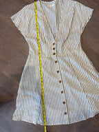 Marine Layer Camila Hemp-Blend Mini Dress – Grey / White Stripe