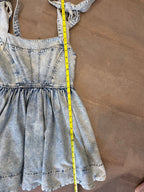 Alice + Olivia Amina Tie-Strap Denim Dress – Blue