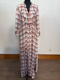 L'AGENCE Cameron Long Shirtdress – White Plaid