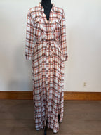 L'AGENCE Cameron Long Shirtdress – White Plaid